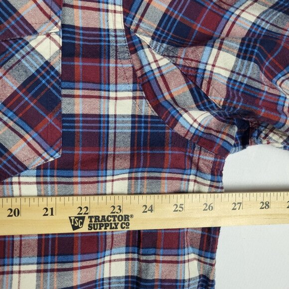 Duluth Trading Button Up Shirt Men's XL Blue Red Plaid Button-Down Collar - Picture 7 of 8